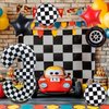 Eoopoon Race Car Balloons Party Decorations,42 Inch Black and White Checkered Number Balloon 4, 4th Race Car Birthday Party Supplies, Race Car Balloon Theme Party Decor Supplies 7Pcs(Checkered set 4)