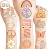 100 PCS Five Is A Vibe Temporary Tattoos Themed 5th Birthday Party Decorations Favors Supplies Décor Groovy Retro Boho Rainbow Hippie Tattoo Stickers Gifts For Game Boys Girls Classroom School Prizes