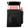 Cigarette Case Holder w Lighter Women Leather Cigarettes 100s Pack Purse Pouch Coin Ciggerate Wallet Framed Cases (4.5 * 3 * 1", Black w Flap)