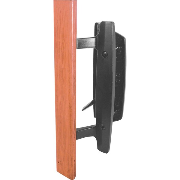 Prime-Line C 1131 Sliding Glass Door Handle Set – Replace Old or Damaged Door Handles Quickly and Easily – Black Diecast, Mortise/Hook Style, Fits 3-15/16” Hole Spacing (1 Set)