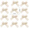 Bordedor Kids Mini Stain Bows Beige 12Pcs, Bowknot Hair Ribbon Clips Alligator, Hair Barrettes Clips for Baby Girls Infants and Toddlers