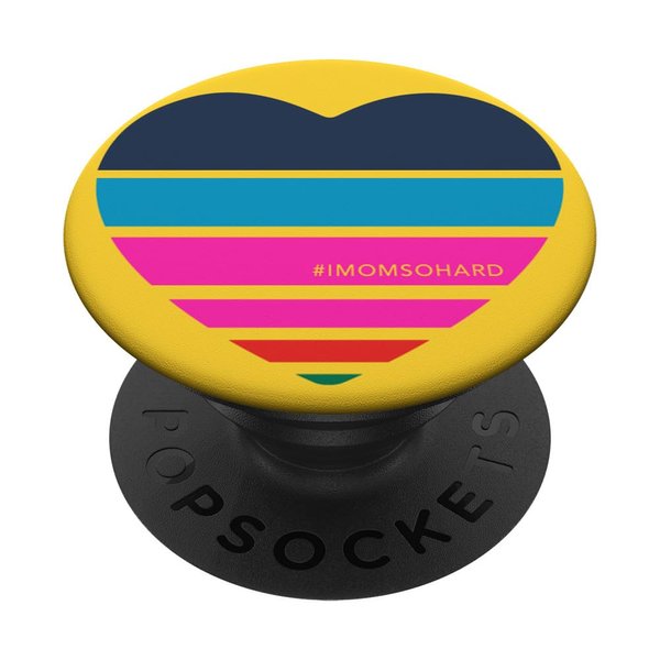 IMOMSOHARD Rainbow Heart (Yellow) PopSockets Stand for Smartphones and Tablets PopSockets Adhesive PopGrip