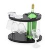 Dollhouse Wine Glasses Bottle and Spiral Shape Rack Set Bar Accessories Miniature Wine Set Kitchen Decoration Wine Holder Tabletop Decor (GREEN BOTTLE)