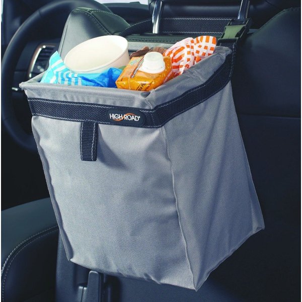 High Road TrashStash Hanging Car Garbage Bag with Push-Close Lid and Waterproof Bin for Cars, SUVs and Trucks - Holds 3 Gallons of Car Trash