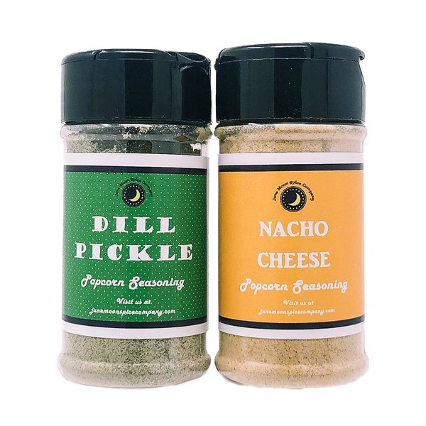 Premium | POPCORN SEASONING Variety 2 Pack | Dill Pickle Popcorn Seasoning | Nacho Cheese Popcorn Seasoning | Crafted in Small Batches with Farm Fresh SPICES for Premium Flavor and Zest