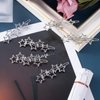 HINZIC 6Pcs Silver Hollow Star Hair Clips, Vintage Cluster Star Hairpin Metal Geometric Non Slip Barrettes for Bridal Women Girls Wedding Prom Birthday Valentines Hair Accessories