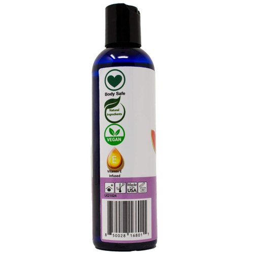 Watermelon Flavored Massage Oil for Couples – Edible Massaging Lotion with Vitamin E, Sweet Almond and Coconut Oil is Non Sticky and Gentle on Skin – Natural, Relaxing and Vegan (4 oz)