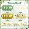 We Appreciate You Decorations Sage Green Appreciate You Banner Yard Sign with 18 Pcs Balloons Thank You for All You Do Banner Employee Staff Gifts Teacher Eucalyptus Leaves Appreciation Party Decor