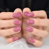 ELEVENAIL Daily Glossy Deep Purple Pink Red Press on False Nails Short Square Fake Fingernails Salon DIY Reusable Acrylic Nail Art Tips Manicure Gifts with Adhesive Tabs Nail File