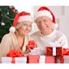 Frienda 3 Pairs Old Man Costume Glasses Santa Glasses Gold Round Glasses Clear Lens Glasses for Men Women Christmas Dress Up Accessories