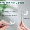 Travel Nail Clippers with Keychain,Mess Free Nail Clippers with Catcher,Ultra Thin Mini Small Fingernail Toenail Cutter for Men Women Adult
