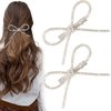 Mxxipp 2pcs Bow Hair Clips Rhinestone Crystal Bowknot Clips for Women Girls Party Halloween Vanlentine Mothers' Day