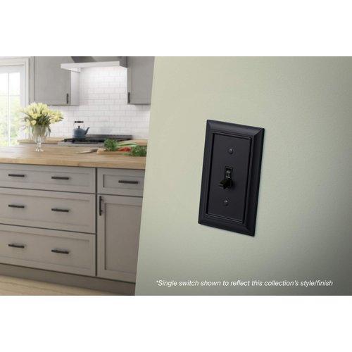 Franklin Brass 64216 Architectural Single Decorator Wall Plate / Switch Plate / Cover, Flat Black, Packaging May Vary