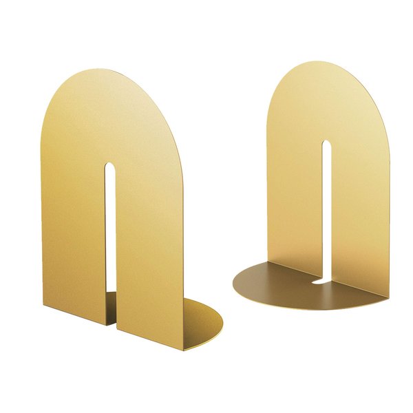 Ondeam Runway Gold Bookends for Books,1 Pair Metal Book Holders for Office Shelves Adults & Kids Gift(Gold)