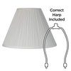 6 1/2" Top x 15" Bottom x 10 1/2" High x 11" Slant Lamp Shade Replacement Medium White Ivory Empire Mushroom Round Traditional Linen Pleated Spider Harp Finial - Springcrest