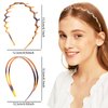 4 Pieces Plastic Headband Zigzag Headband Sharks Tooth Hair Comb Double Row Teeth Hair Band Simple and Chic Hair Hoop Non-Slip Hair Accessory for Women Girls Daily Dating Decorations(Black, Brown)
