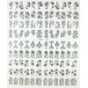 Warm Girl 432pcs 3D Flower Nail Art Stickers DIY Nail Decoration Tools 4 Sheets (Glod Sliver Black White)