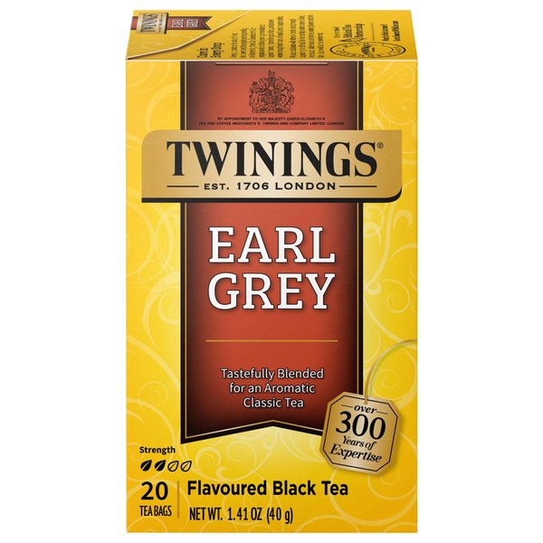 Twinings Earl Grey Individually Wrapped Black Tea Bags, 20 Count (Pack of 6), Caffeinated, Flavoured with Citrus and Bergamot, Enjoy Hot or Iced