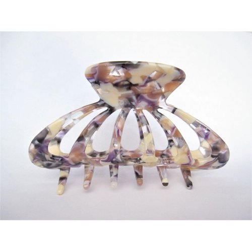 Generic Lavender purple creme colorful marbled hair claw clip