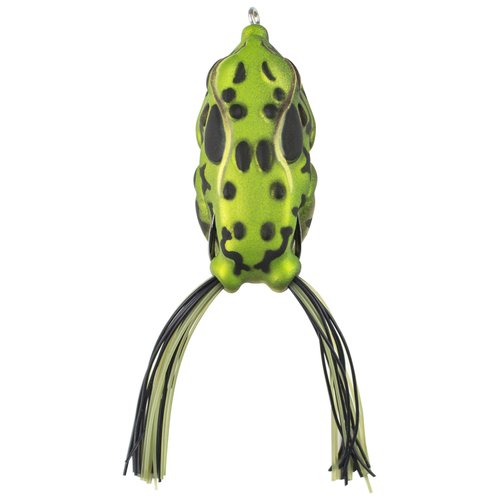Lunkerhunt | Frog Lure with Short Skirts | Compact Frog Fishing Lure for Bass Fishing | Compact Body, Weedless Hooks, Soft Hollow Body Freshwater Fishing Bait for Trout, Pike(Green Tea), 2.25 inch