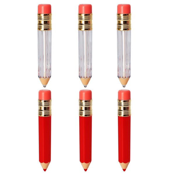 TEONEI Pencil Lip Gloss Tubes,Empty Lips Balm Tube,Refillable Lip Balm Bottle,Mini Lip Gloss Containers Bottles,6PCS