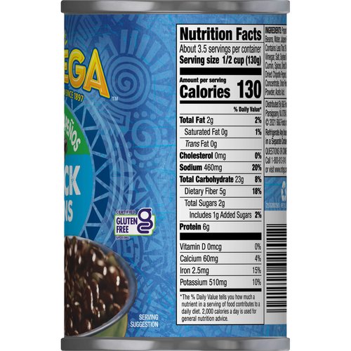 Ortega Black Beans, With Diced Jalapenos, 15 Ounce