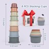 SKYWHALE Stacking Cups Baby Toy 6-12 Months, Toddler Nesting Cups Set for Boys and Girls, 8PCS Stackable Bath Toy, Montessori Educational Gift for 1 2 3 Years Old Kids