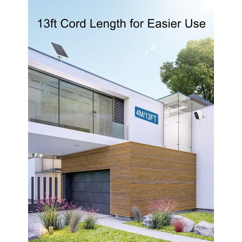 for Arlo Solar Panel Charger for Pro 4, Go 2,Pro 5S 2K, Pro 3 Floodlight, Ultra 2, Arlo Cameras Solar Panels,Weatherproof Wall Mount with 13FT Power Charging Cable Replacement VMA5600