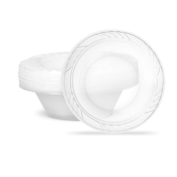 PLASTICPRO 12 ounce Premium Crystal Clear Disposable Plastic Party Soup Bowls Pack of 40