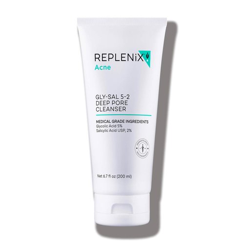 Replenix Gly-Sal 5-2 Deep Pore Facial Cleanser, Medical-Grade 5% Glycolic & 2% Salicylic Acid Oil-Free Face Wash for Acne-Prone Skin (6.7 fl. oz)