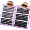JIMIRE Fluffy Lash Clusters 476Pcs Volume Cluster Eyelash Extensions Mink D Curl Eyelash Clusters 6 Styles Mix Individual Cluster Lashes for Beginners Friendly Easy to Use(30+40+50+60+80+100D,12-18MM)