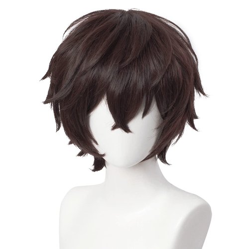Aicos Anime Cosplay Wig Brown Hair Wig for Man, Brown Layer Wig for Cosplay Show + Wig Cap