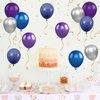 50PCS Blue Purple and Silver Balloons,12 inch Blue Purple and Silver Balloon Arch Kit Party Decorations,Suitable for Birthday Party Space Theme Decorations Baby Shower Supplies