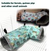 Ferret Cage Accessories Tunnel Tube Corner Hide Fleece Hideaway Bed Hammock Bed for Guinea Pig (Blue)