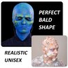 WXJ13 3 Packs Makeup Latex Bald Caps with 3 Nylon Wig Caps for Adult, Head Wig Cap Costume Latex Bald Caps for Halloween Party Adult Costume Accessory