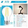 Ascher 60 Watt Equivalent, E26 LED Filament Light Bulbs, Daylight White 4000K, Non-Dimmable, Classic Clear Glass, A19 Light Bulb with 80+ CRI, 6-Pack