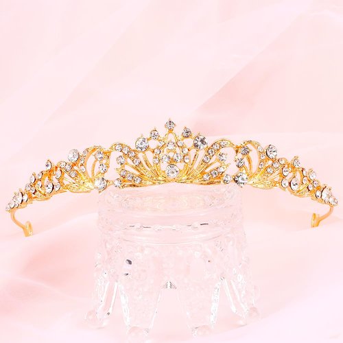 TOBATOBA Gold Tiara Crowns for Women Girls Wedding Tiara Princess Tiara for Wedding Prom Quinceanera Birthday Crown Halloween Hair Accessories