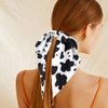 4 PCS Cow Print Hair Band Bowknot Elastic Hair Ties Non-Slip Bowknot Elastic Hair Tie Ropes Spotted Rabbit Bunny Ear Bow Hair Tie Rabbit Bunny Ear Bow Ponytail Holder Scrunchie for Women Girls