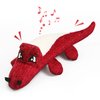 NABOKIO Pet Dog Chews Toy,Pet Dog Toys Squeaky Dog Toys Plush Linen Crocodile Toy Stuffed Animals Crocodile for Dog Training Supplies Cleaning Teeth Toy (Red)