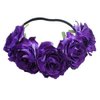 DNHCLL Rose Flower Crown Fake Flower Crowns Headbands For Women Girl Rose Floral Head Piece Hair Crown Pet Headband Flower Wreath (Purple)