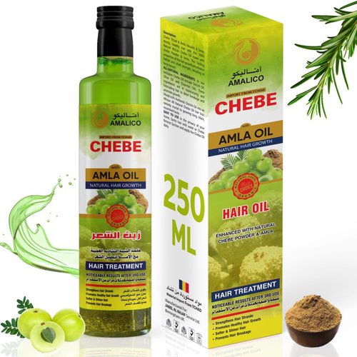Amla Oil with Chebe Powder (8.45 FL.OZ) Hair Growth Oil for Women and Men, 10 in 1 Amla Hair Oil, Chebe Oil for Hair Growth, Sweet Almond Oil, Essential oils - Hair Oil for Dry Damaged Hair and Growth