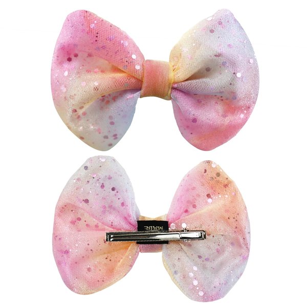 Bowknot Hairclips with Sequins for Girls, Cute Hairpins Barrettes Glitters Hair Bows Hair Accessories for Little Girls (Pink)