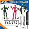 (Assembly Completed) T13 Action Figure Set, Titan 13 Robot Action Figure 3D Printed robo 13 Action Figure Articulated, Dummy 13 Lucky 13 Gift for Collectors Desktop Decorations, Black Green/Red Black