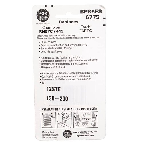 BPR6ES NGK Spark Plug for Honda Engines & Other Small Engines