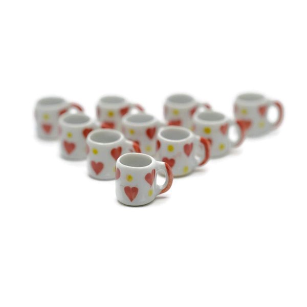 10 Love Coffee Mug Tea Cup Dollhouse Miniatures Food Kitchen