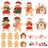 COCHIE 48Pcs DIY Christmas Craft Kits for Kids, Christmas Gingerbread Man Craft Art Kit, Make Your Own Christmas Craft Xmas Party Decor DIY Gingerbread House Cutouts for Holiday Handcraft Supplies