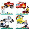 10 Pieces Transportation Birthday Party Decoration for Boys Car Balloons Ice Cream Cart School Bus Fire Truck Train Police Bulldozer Pickup Truck Truck Oval Balloons Foil Balloons