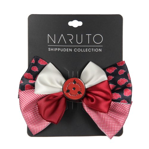 Naruto Shippuden Akatsuki Red Cloud Design Hidden Leaf Charm Alligator Hair Clip Accessory Hair Bow
