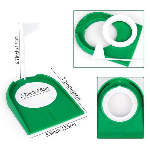 2 Pack Golf Putting Cup with Flag, Practice Golf Hole Training Aids for Kids Adults Indoor Outdoor Home Office Yard Lawn