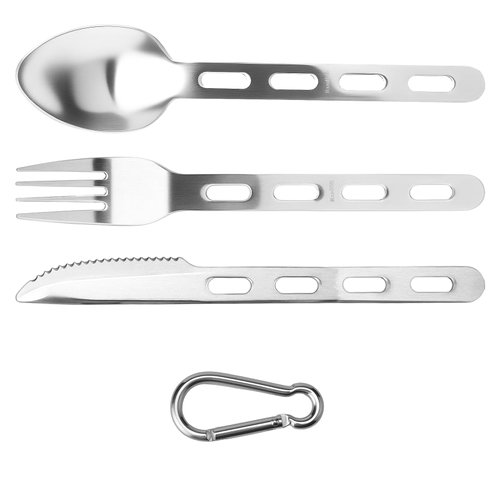 Rxsdfdi Travel Utensils, Durable Knife, Fork, Spoon Camping Utensil Set, Easy to Carry & Practical Stainless Steel Camping Utensils for Traveling Picnic Hiking